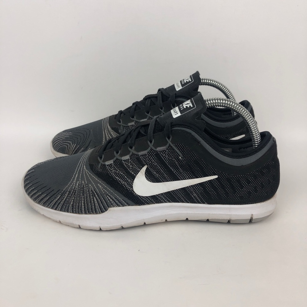 Nike Flex Adapt TR Running Shoe Womens Size 9 Black Gray White Athletic Training